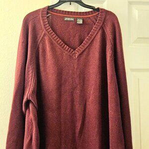 St johns bay burgundy rust sweater 100% cotton Cabincore 2XL